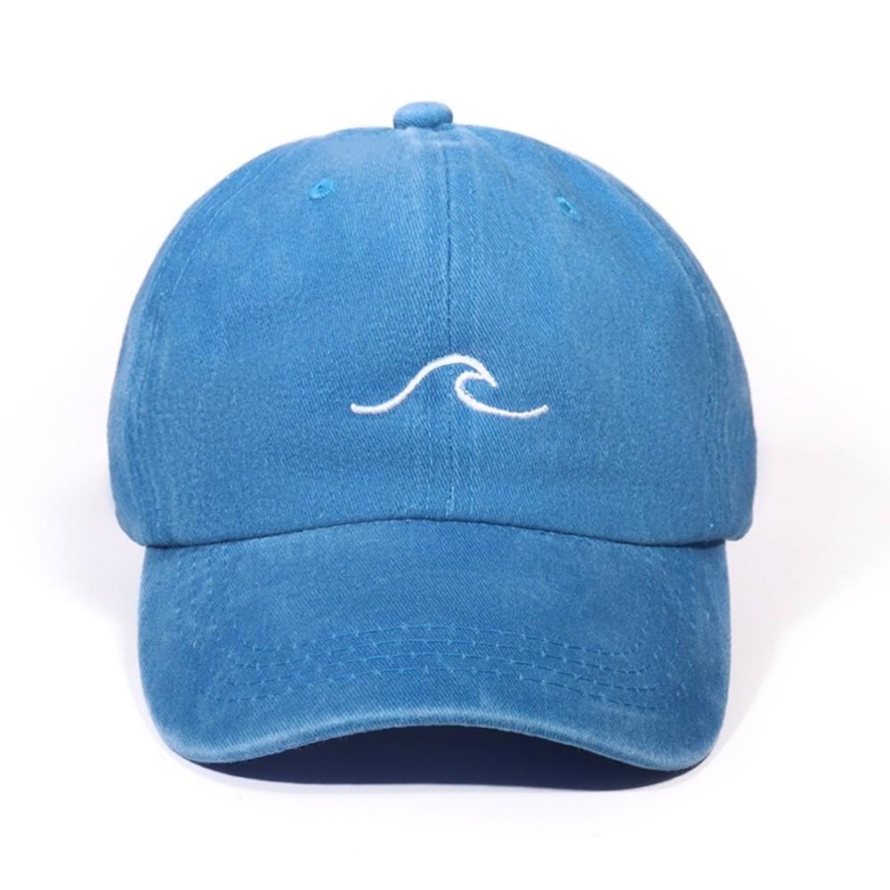 Fashion Wave Pattern Embroidery Baseball Hat Wide Brim Solid Color Duck Tongue Hat Casual Sun Hat Women