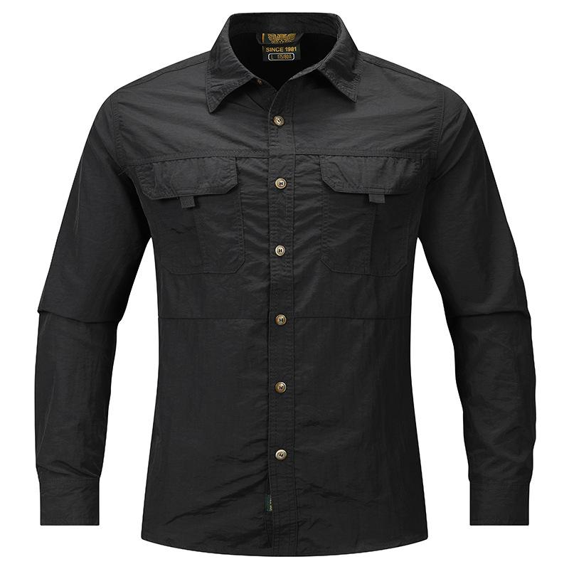 

Spring Men s Outdoor Loose Large Size Multi-pocket Long-sleeved Shirt Men s Casual Sports Quick-drying Shirt Men s Clothing 5XL