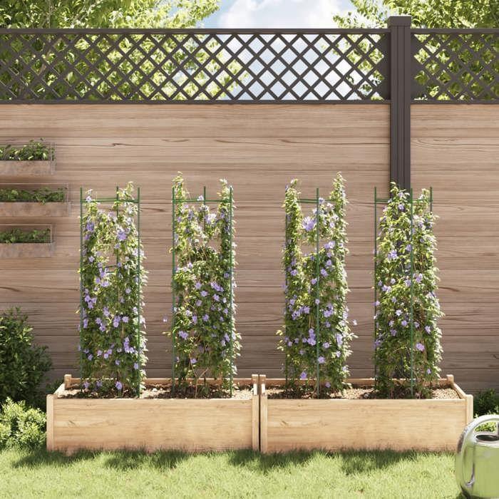 VidaXL Cages à tomates 4 pcs 116 cm acier et PP, support pour plants de tomates, cage de plantes de tomates, treillis pour 3281483