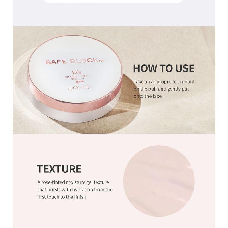 MISSHA - Safe Block RX Rosy Tone Up Sun Cushion