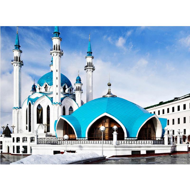

ZOOYA 5D алмазная живопись вышивка крестиком мечеть картина Алмазная вышивка пейзаж круглый дрель Декор подарок
