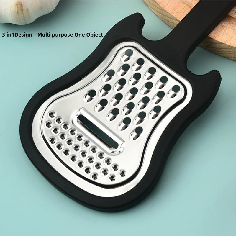 Stainless Steel Guitar-shaped Melon Graters Creative Fruit Peeler Household Multi-functional Graters Potato Peeler Kitchen Tools
