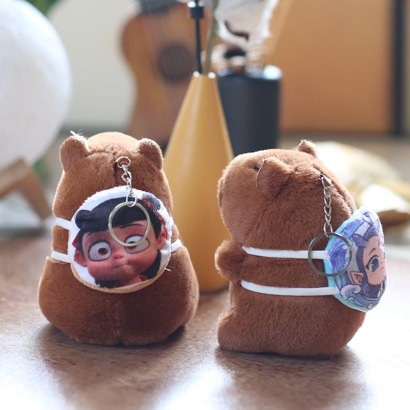 Ao And Nezha Bing Capybara Plush Keychain Pp Cotton Stuffed For Bag Decor