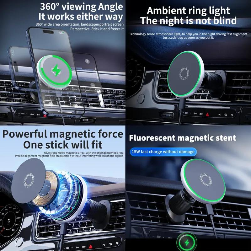 for Peugeot 2008 - (7in)Car Phone Holder Screen Fixed Navigation Bracket Base Wireless Charging