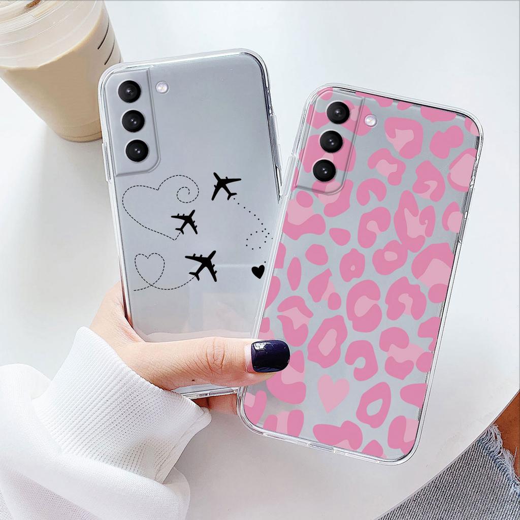 Transparent Case For Samsung Galaxy S23 S 23 Ultra S23 Plus Cover Cartoon Flowers Soft TPU Shockproof Funda For Samsung S24+ Bag