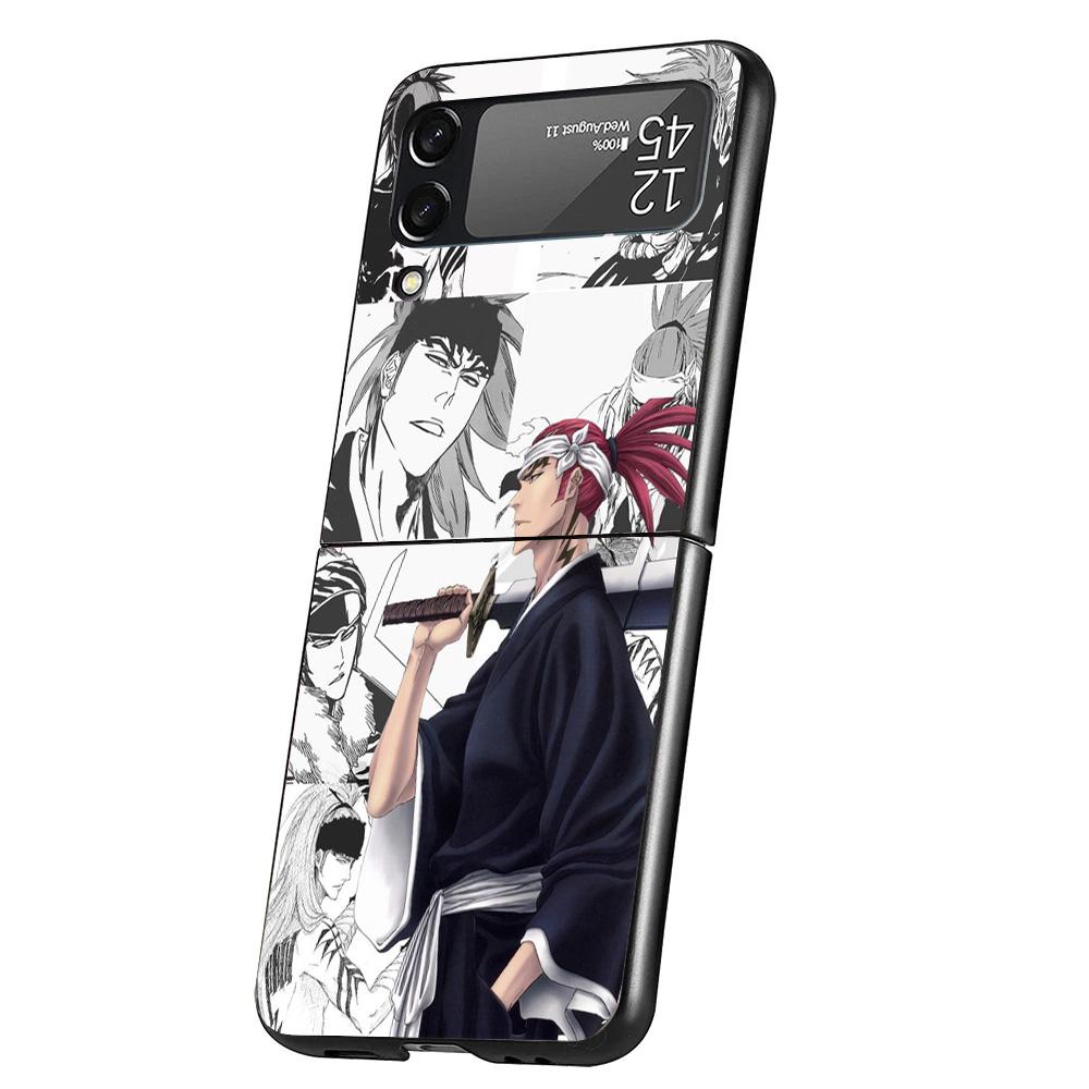 Ichigo Kenpachi Bleach Anime Phone Case For Samsung Galaxy Z Flip 7 6 5 4 3 5G Cover ZFlip7 ZFlip6 ZFlip4 ZFlip5 ZFlip3 Coque Fu