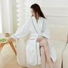 Xusheng Pure Cotton Pineapple Grid Long Bathrobe for Couples - Absorbent Yukata Sleepwear