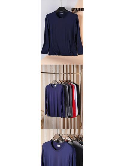 Men's Modal Cotton Long Sleeve Thermal Underwear Set - Lightweight Round Neck Base Layer for Autumn & Winter