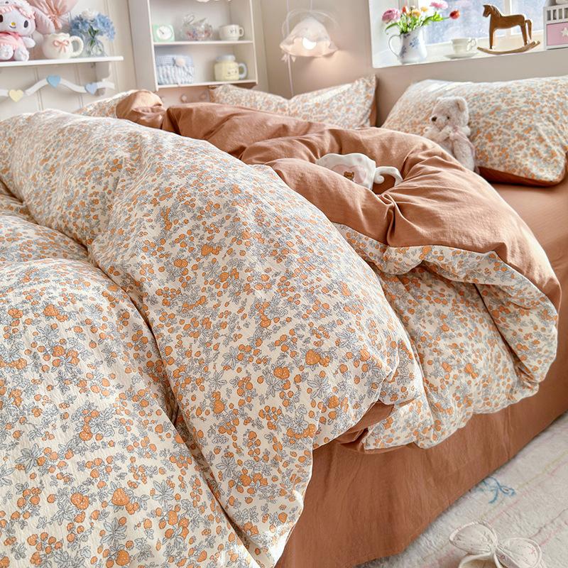 Pure Cotton Cloud Feel Double Layer Dormitory All Cotton Wood Cotton Quilt Cover Soft Breathable Durable Bedding Essential