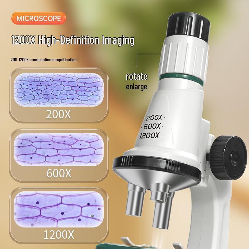 Xueyouma 1200X Children's Optical Microscope Science Experiment Set