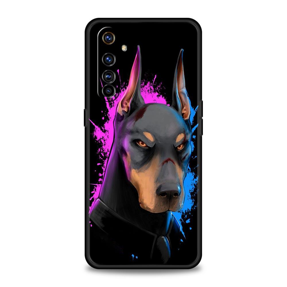 Doberman Dog Case For Realme C67 C63 C55 C53 C35 C25 C21 GT 2 3 5 6 10 11 12 13 Pro Plus 5G Soft TPU Phone Cover Fundas Capa Bag