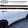 1 Pair 6 PCS 2M/2.2M Universal Side Skirts Extension Rocker Panels Lip Splitters BMW ABS Car Accessories Car