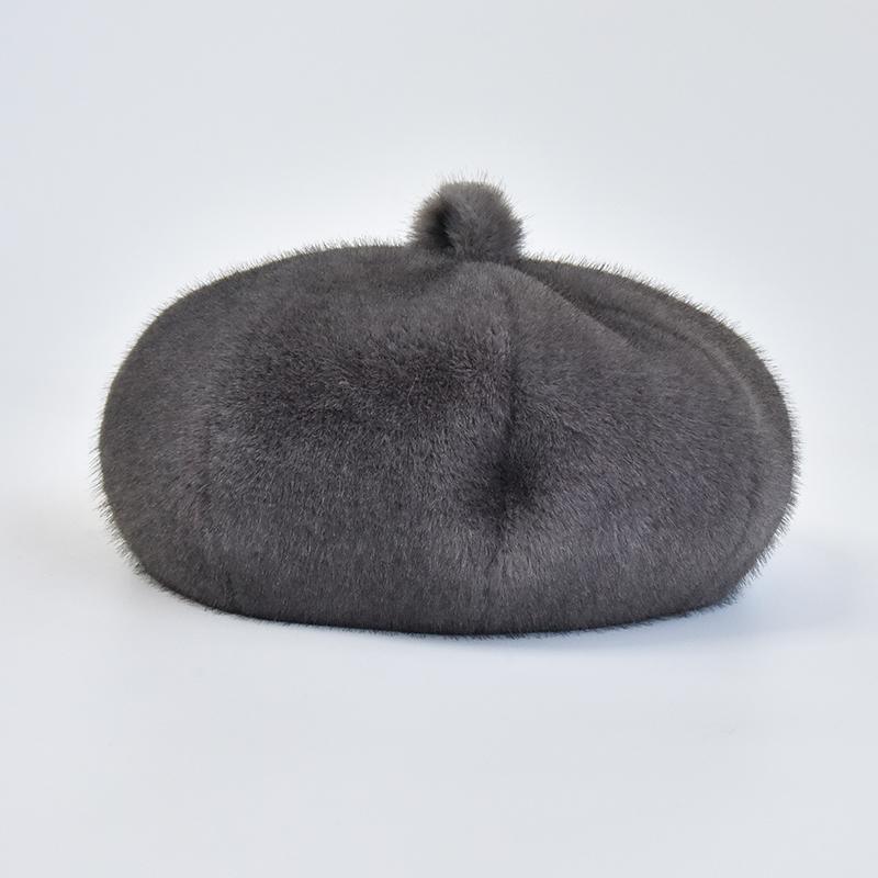 Luxurious Faux Mink Fur Beret for Women Fashion French Style Fur Beret for Winter Elegant Ladies Fake Fur Hat