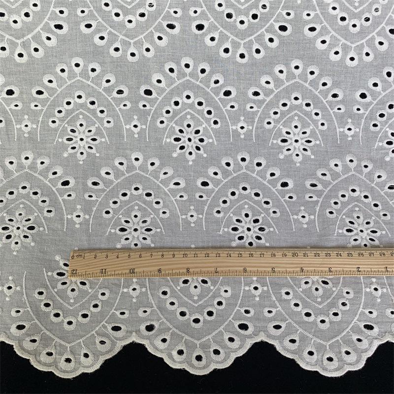 1 Meter/los Breite 125 cm Off white Farbe Baumwolltuch aushöhlen Stickerei Spitze Stoff Handgemachte DIY Kleidung Zubehör