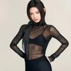 Super-soft Women Top Sheer Mesh Beachwear Transparent T Shirts  Beach