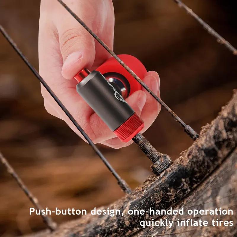 Aluminum Alloy Automatic Pump Mini Portable Bicycle Pump Fast CO2 Tire Inflator Bike Pump Black For Schrader and Presta Adapter