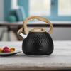 Tea Kettle Stovetop,2.5QT Stainless Steel Whistling Teapot for Stove Top Aesthetic,Portable Water Kettles Camping with Anti-hot Silicone