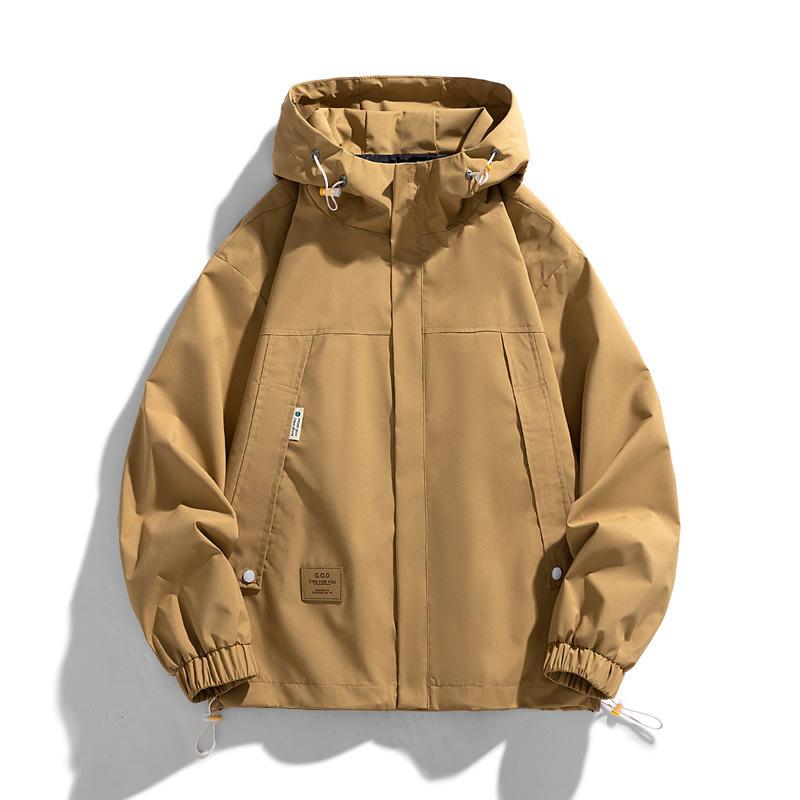 Autumn and Winter Men's Jacket Hooded Sports and Casual Trendy Youth Plus Velvet Thickened Loose Large Size Jacket
