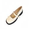 French retro college style small leather shoes bow girl Mary Jane shoes summer platform with skirt thick heel single shoes