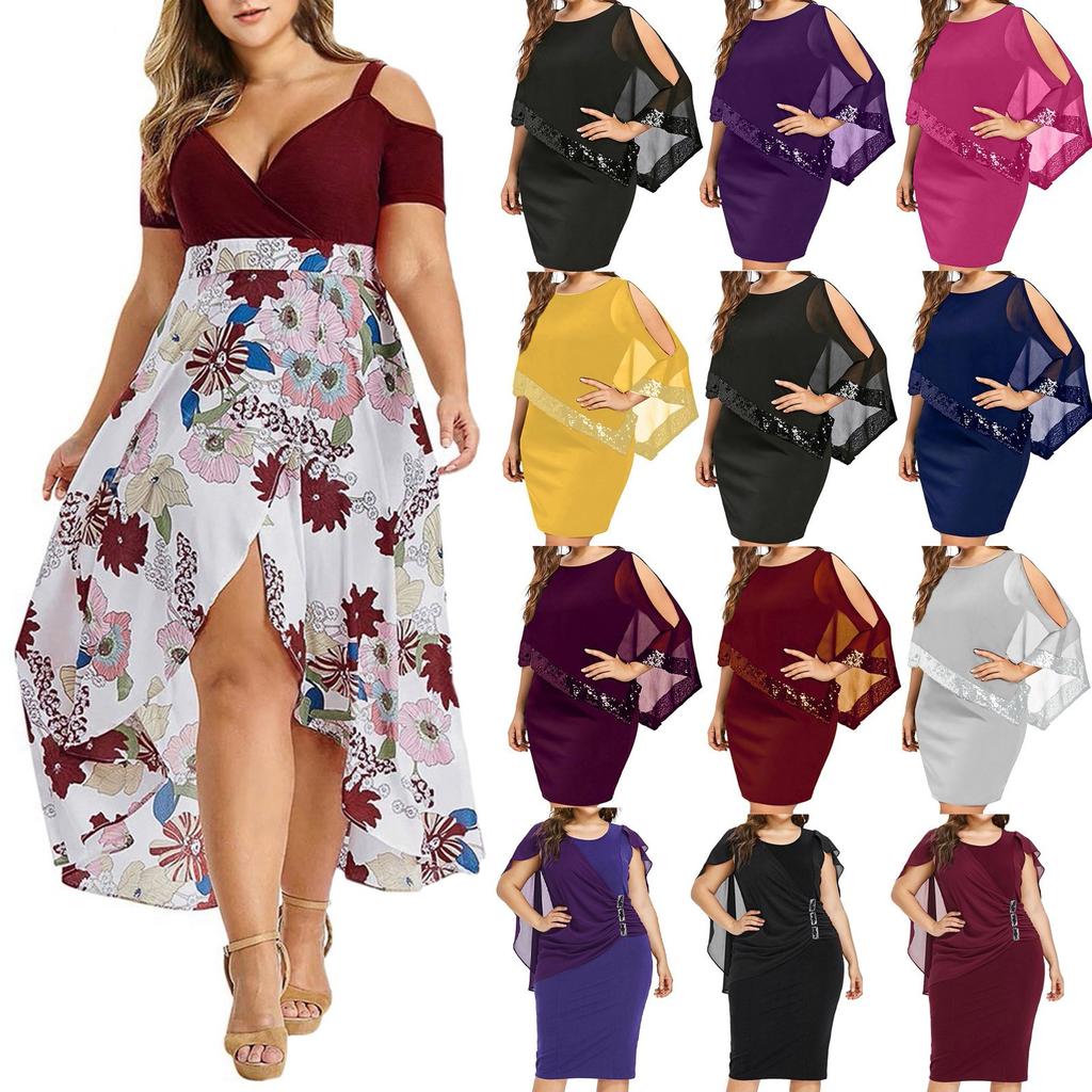 Mote Dame Casual Chiffon Pluss Størrelse Ensfarget Ermeløs Løs Kjole