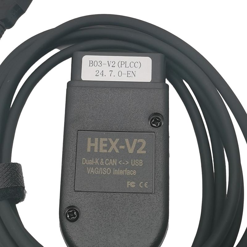 Newest VCDS 24.7 VAG Scanner Tool Cable OBD2 Diagnostic HEX V2 Wesheu VCDS VAG COM For  SKODA VW Car-A58X