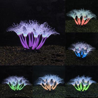 Silikon leuchtende Koralle Ornament Aquarium Aquarienpflanzen Unterwasser Haustierbedarf Aquarienlandschaft Dekorationen