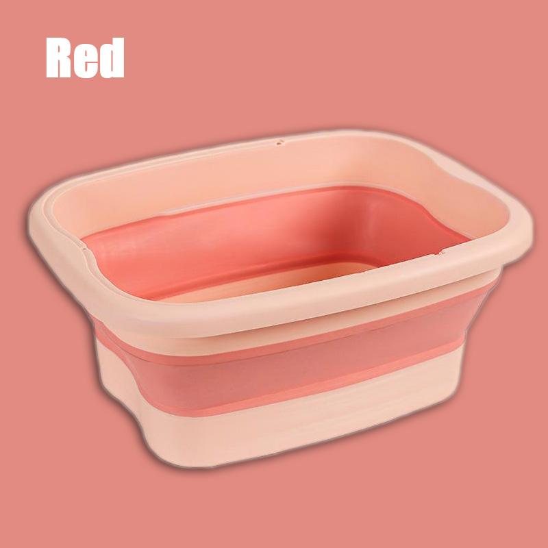 Folding Foot Bath Bucket Silicone Foot Bath Basin Massage Washing Bucket Bathroom Accessories Easy Hold Footbath for Adult Kid
