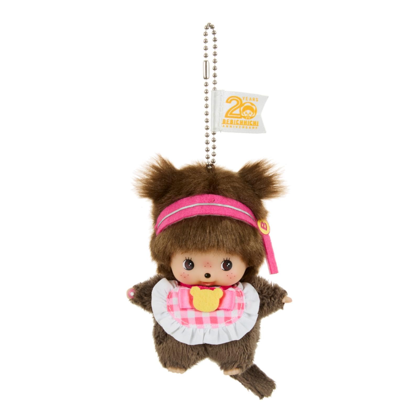 

Sekiguchi Monchhichi Babychichi Idol Plush Toy, Large Face Keychain, Girl
