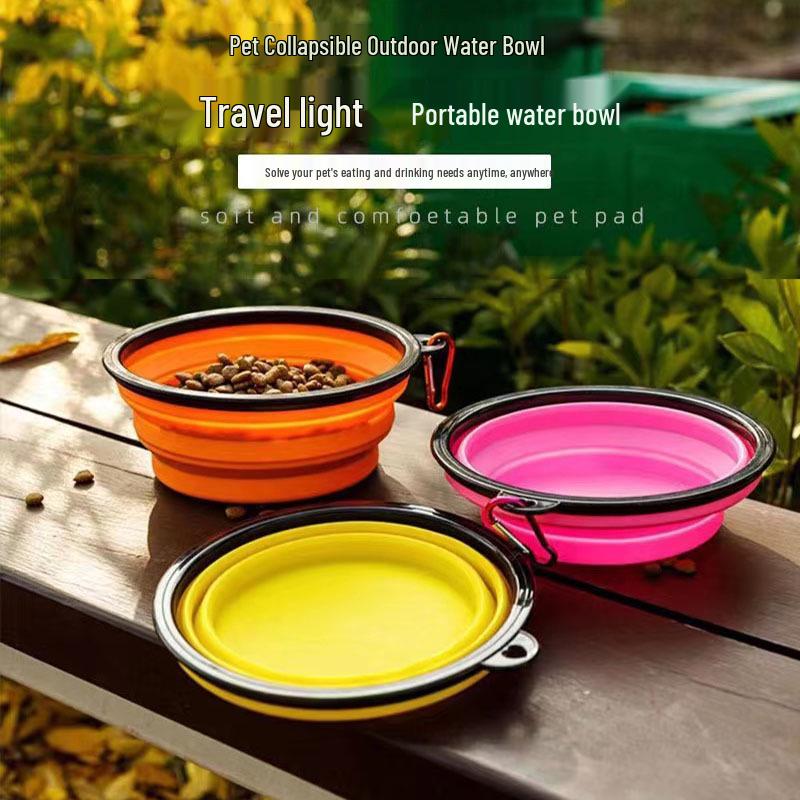 Portable TPE Silicone Folding Dog Bowl for Food Storage