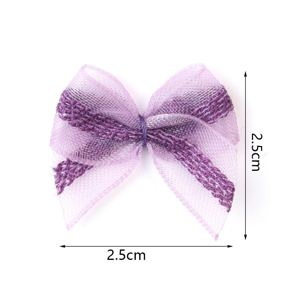 30-60pcs/lot 2.5x2.5cm Mesh Lace Ribbon Bows Mutilcolor Polyester Satin Ribbon Bow Flower DIY Decoration Headwear Accessories