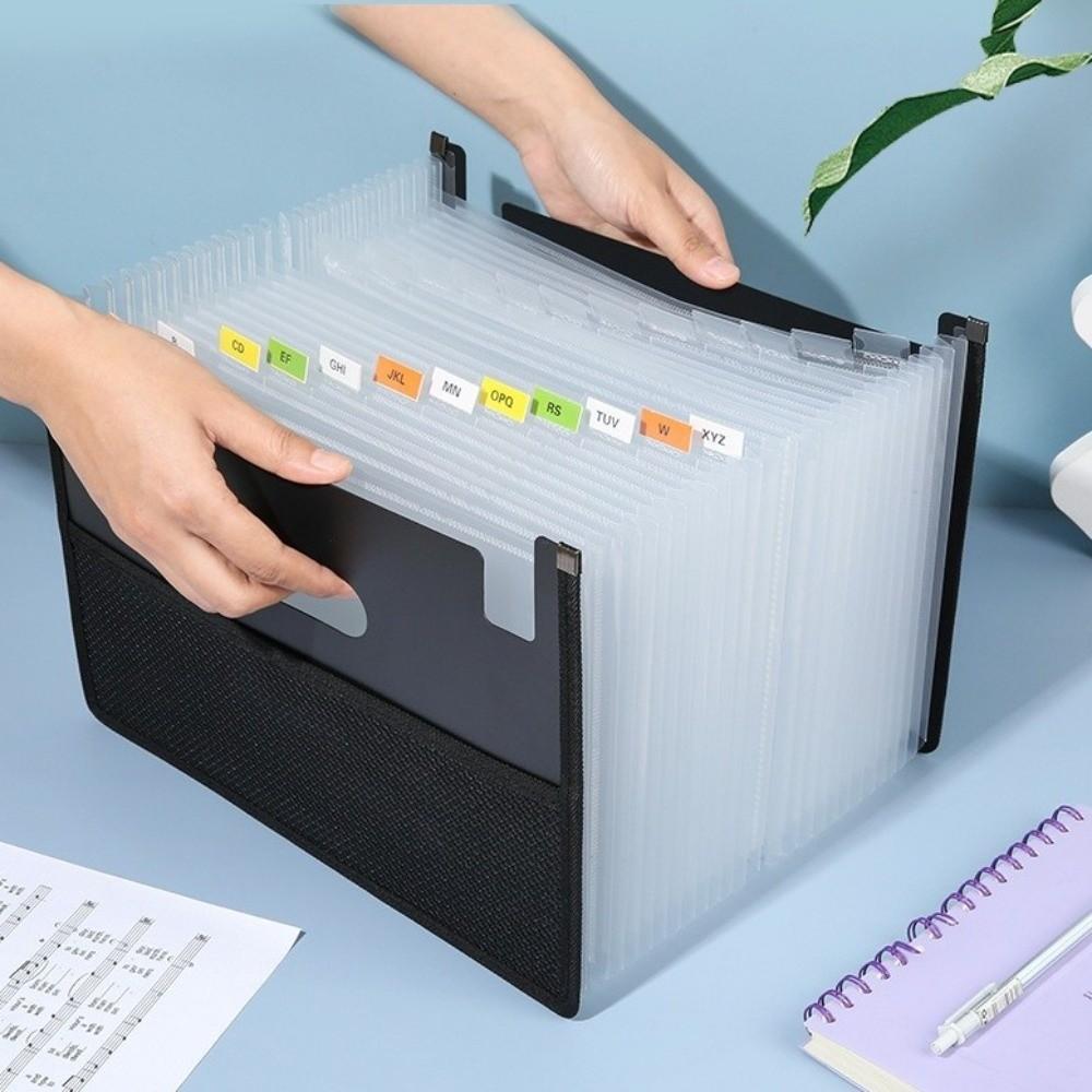 13/25 Pockets Accordion File Folder A4 Multi-Layer File Bag Portable Expanding File Box Student