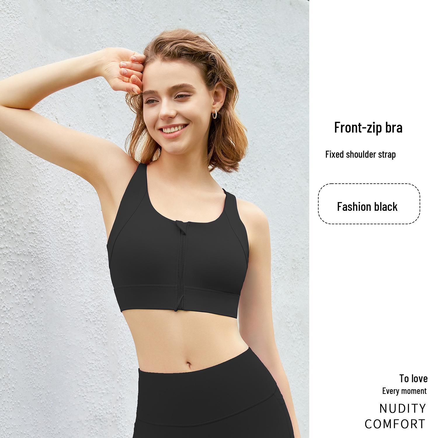 

KELICOPY Женский спортивный бюстгальтер с высокой поддержкой на молнии спереди для бега и фитнеса. S