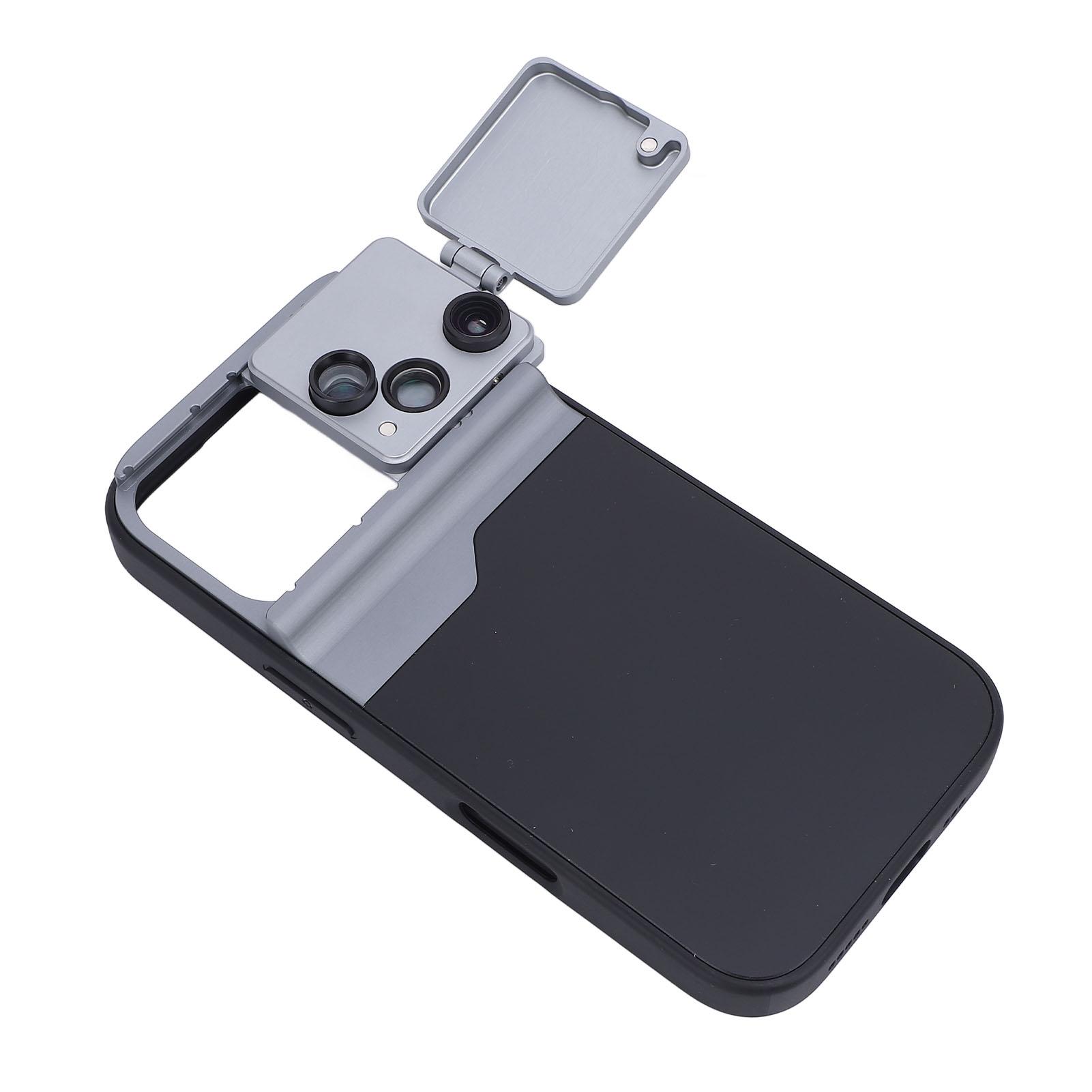 

3 в 1 телефонный объектив для камеры с чехлом из алюминия TPU оптическое стекло макро телеобъектив «рыбий глаз» для 16