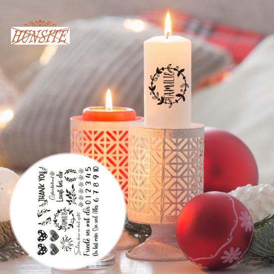 Tatuaggi per Candele,6 pezzi Tatuaggi a candela di Natale,Tatuaggi a Candela,pellicola scorrevole per candele,Pellicola di Tatuaggio per