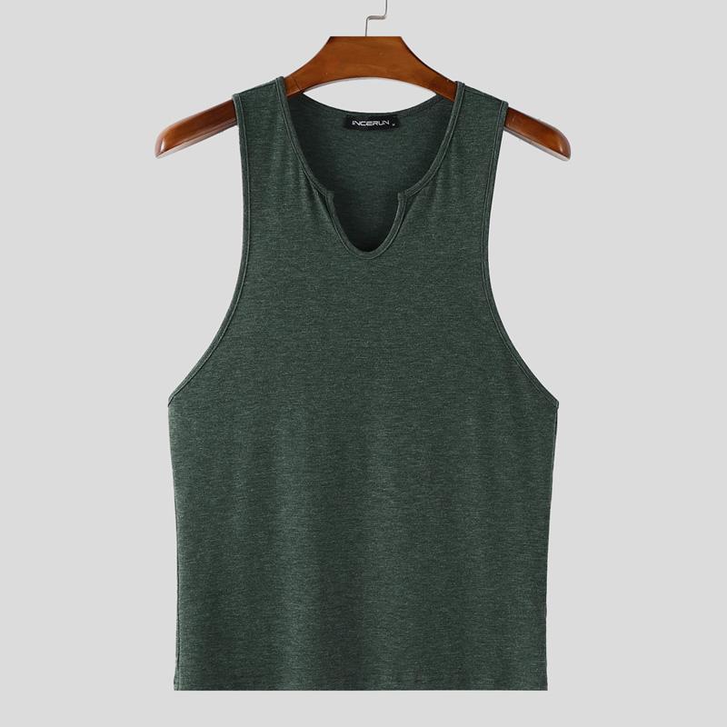 INCERUN Pánské letní V výstřih bez rukávů ležérní tenké posilovací sportovní tílka