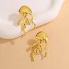Popular in Europe and the United States, earrings 11k gold-plated non-fading stainless steel studs, high-end bow earrings