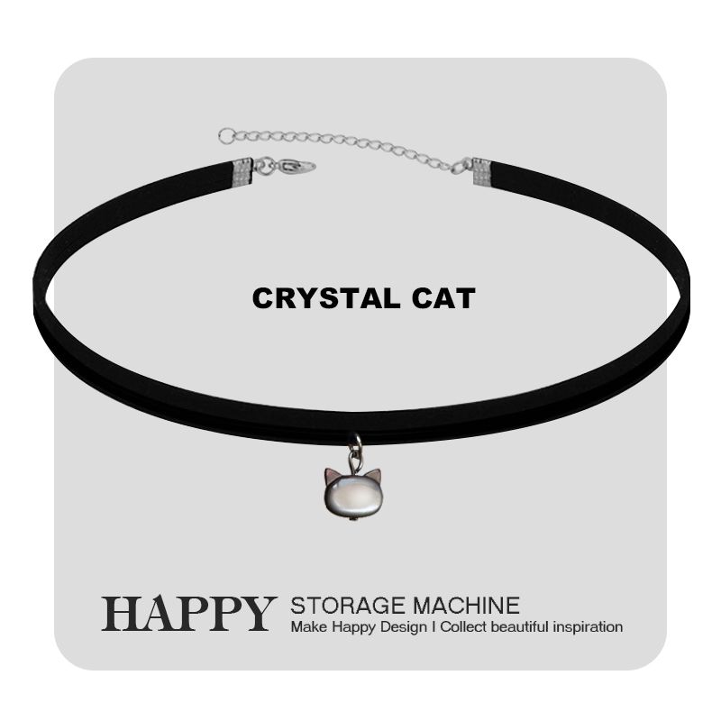 

Happy Little Black Cat Flannel Pendant Girl Shell Shell small black cat flannel collar/30cm + 8cm