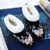 Women's Snow Boots Autumn New Plush Inner Lining Women's Cloth Shoes Retro National Style Low Heel Embroidered Shoes