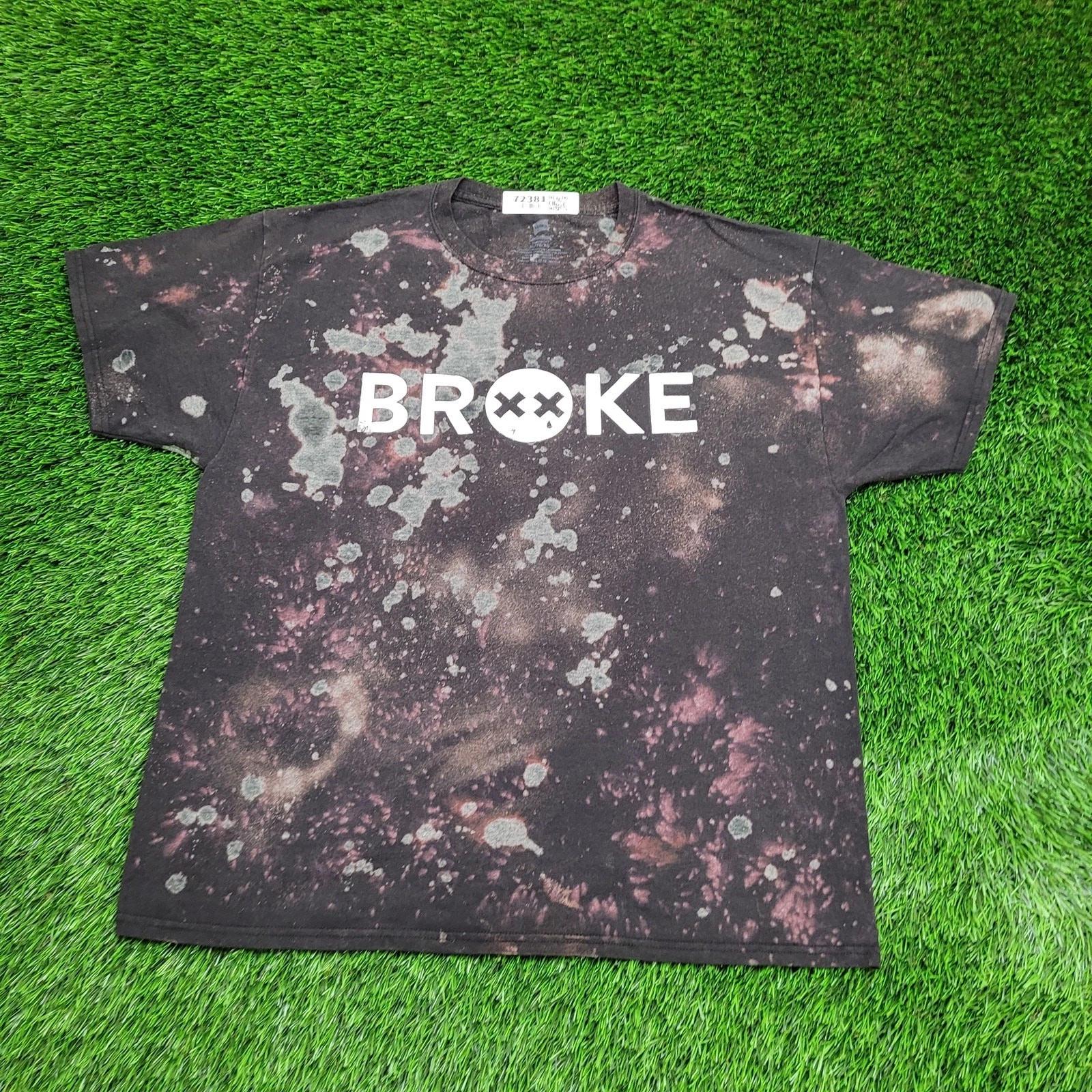 Brokie Shirt XL 23x27 Spellout Bleached 3XL