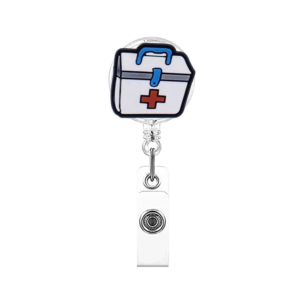 1 Stück Krankenschwester Einziehbarer Ausweis-Clip Halter für Ausweise Arztausweis Schlüsselanhänger Schulstudent Porta Credencial Ausweishalter