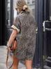 Women's Holiday Print Lapel Shirt and Shorts Jumpsuit