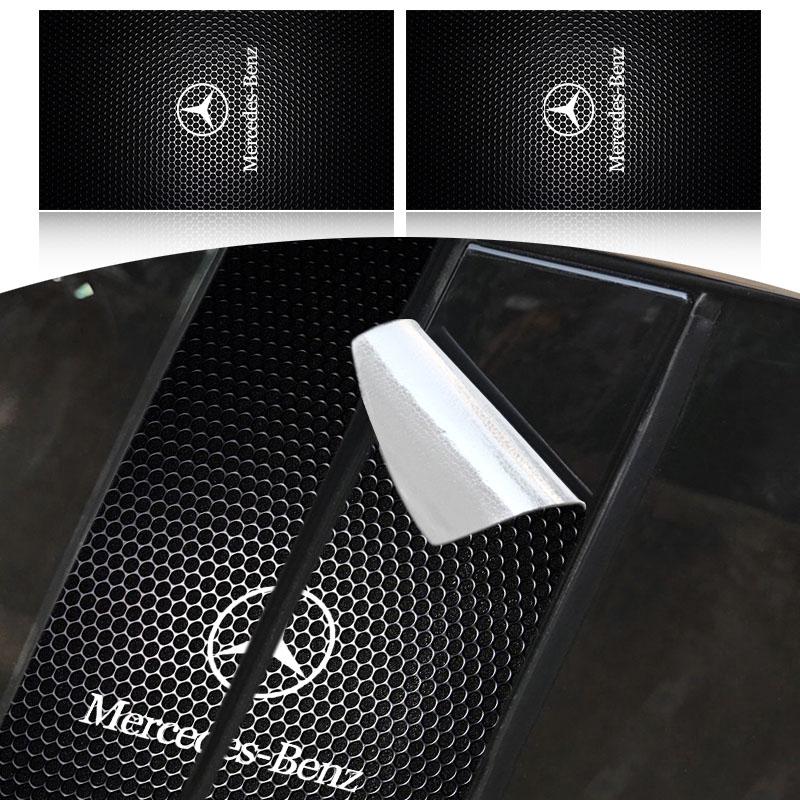 AABIG1 Car Center Pillar Badge Anti-scratch Protector Films Stickers For Mercedes Benz C200 C300 A160 180 B200 W108 W124 W126 E Class