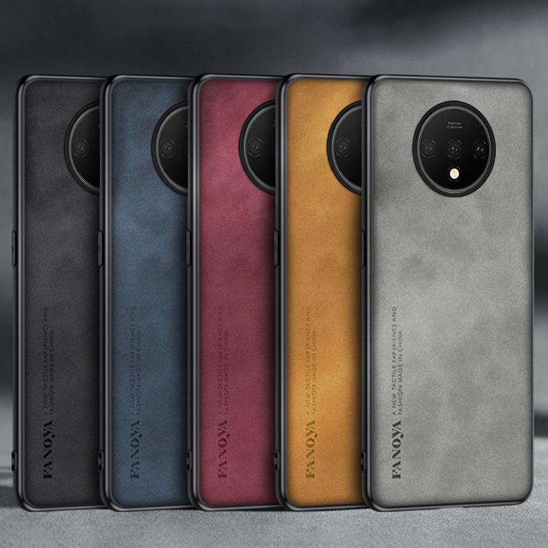 Luxury PU Leather Case For OnePlus 7T 7 Pro Cover Matte Silicone Phone Case For OnePlus 7T Pro 7Pro One Plus 7 T OnePlus7 Coque