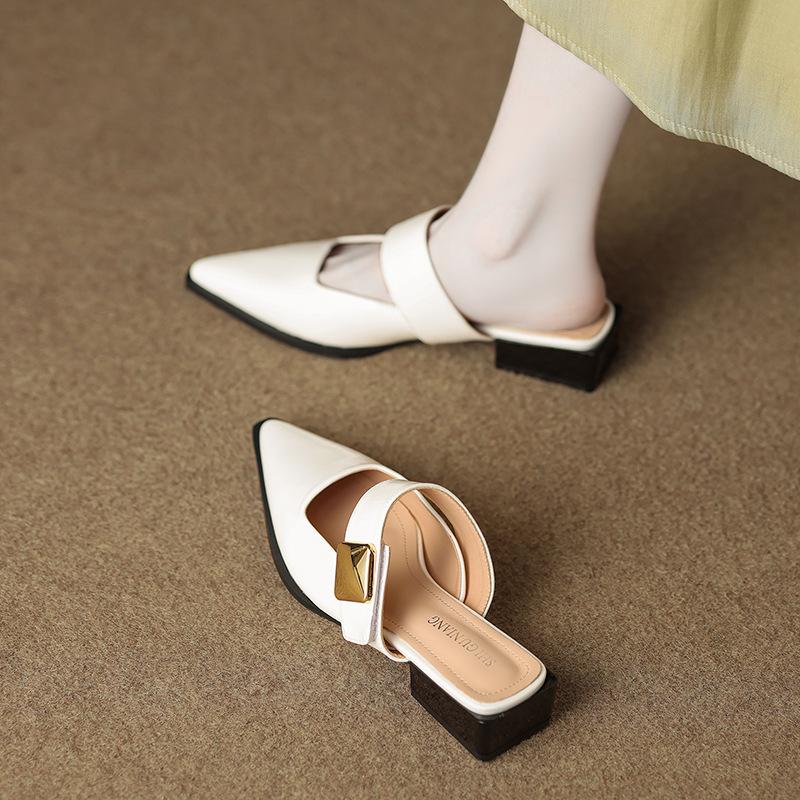 73598-17 High-end Inner Height-increasing Sandals Temperament New Bag Head Shoes Women's Summer Low-heeled Versatile Slippers