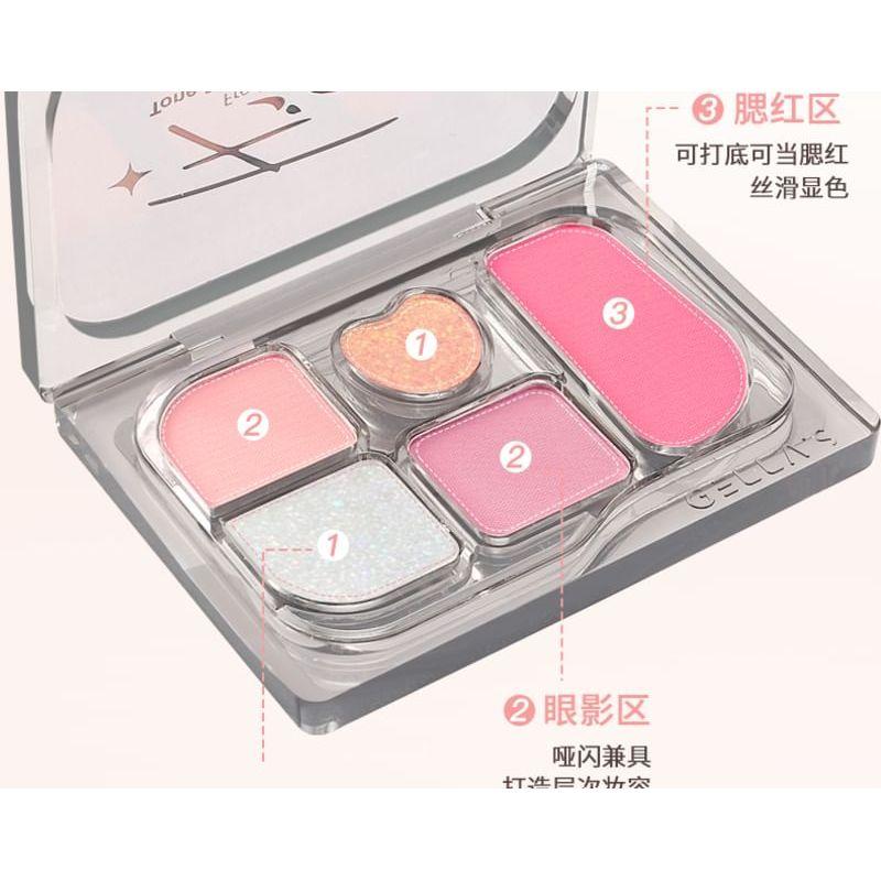 GELLA'S - Fresh Oxygen Light Tone 5-Color Eyeshadow Palette - 3 Types
