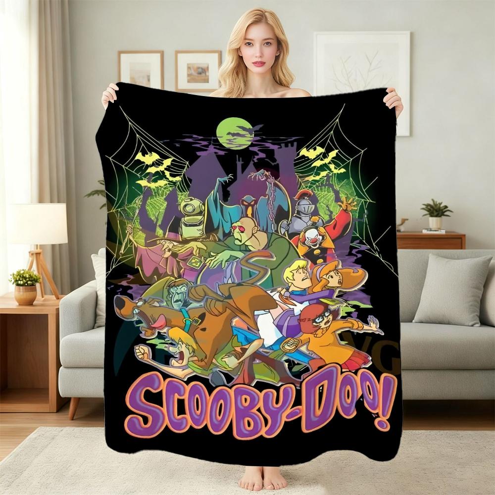 Classic Scoobydoo Spooky Monster Mashup Cartoon Anime Blanket Cozy Comfortable Throw Blanket For Bedroom Sofa Nap Lightweight Home Decor