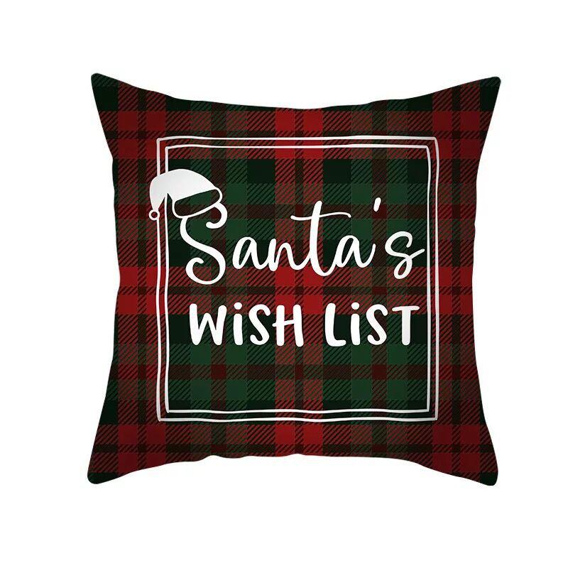 Classic Red Plaid Christmas Pillowcase Festive Home Decoration Gift Pillow Cushion Cover