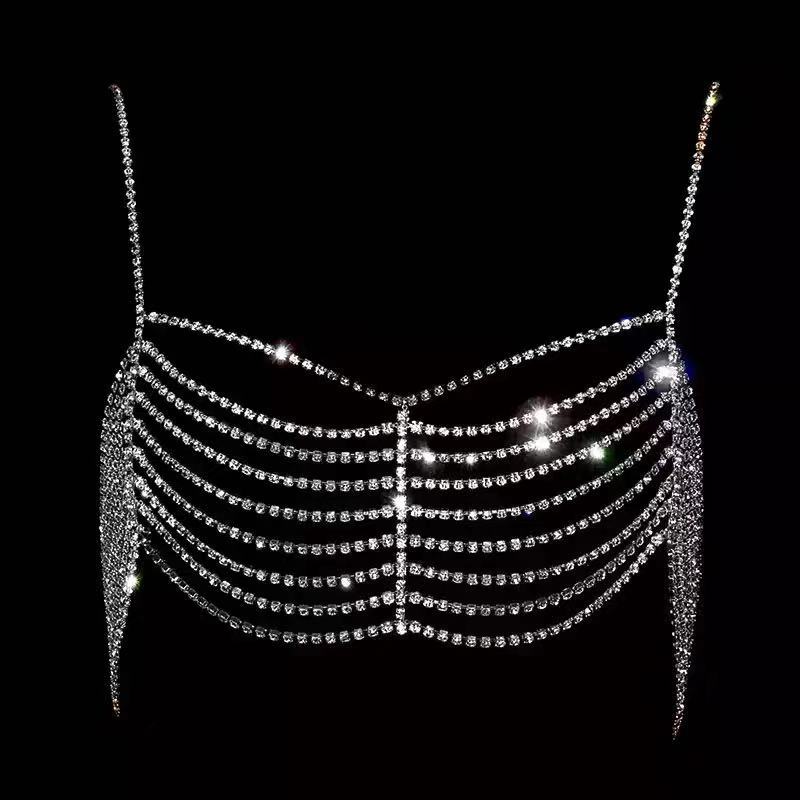 European And American Luxury Sexy Rhinestone Bra Chain High Sense Personalized Fringed Body Chain Jewelry Body Chain
