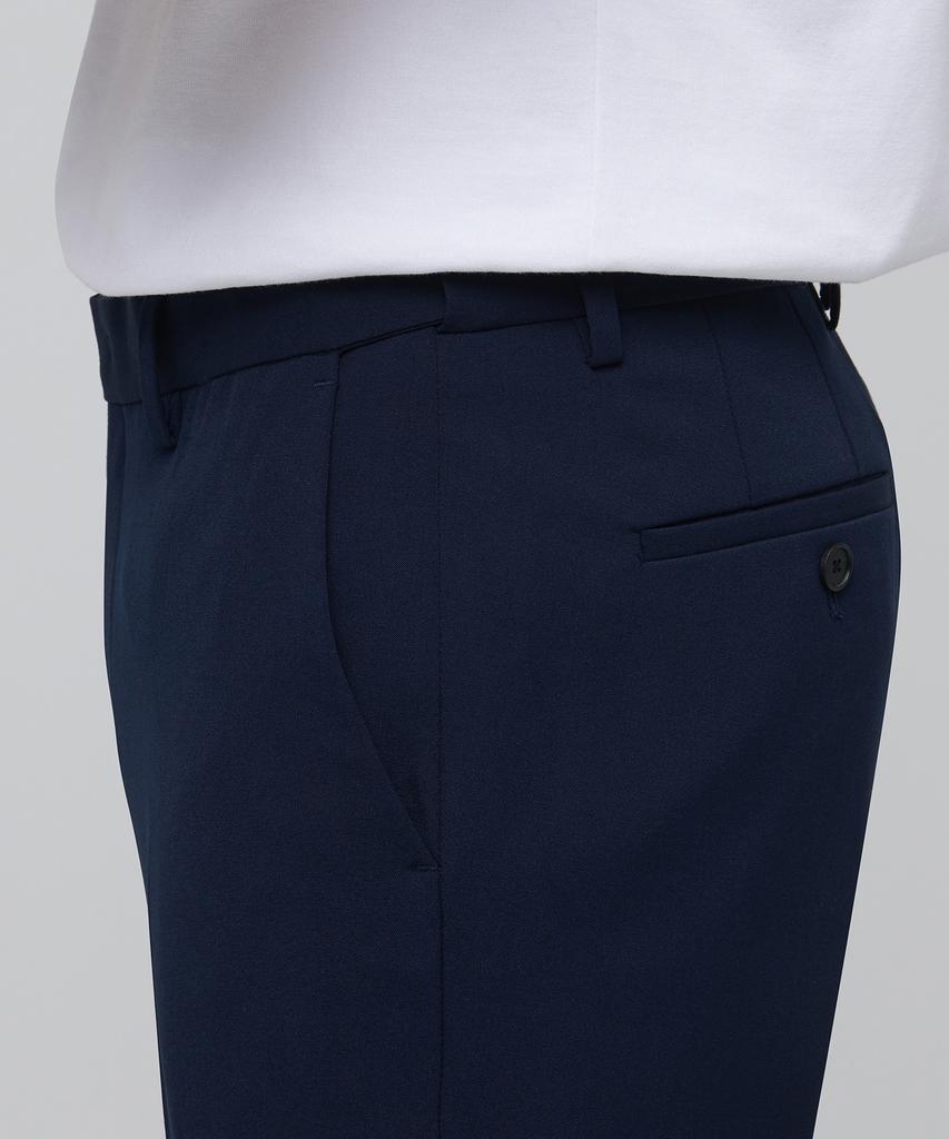 Musinsa Standard Lightweight Tapered Hidden Banding Crop Slacks [Deep Blue]