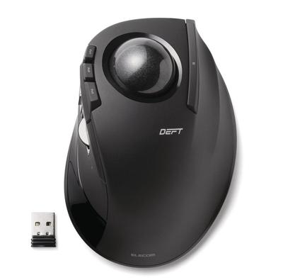 ELECOM Mouse Wireless Trackball for Index Finger 8 Buttons Black (Receiver Included) M-DT2DRBK